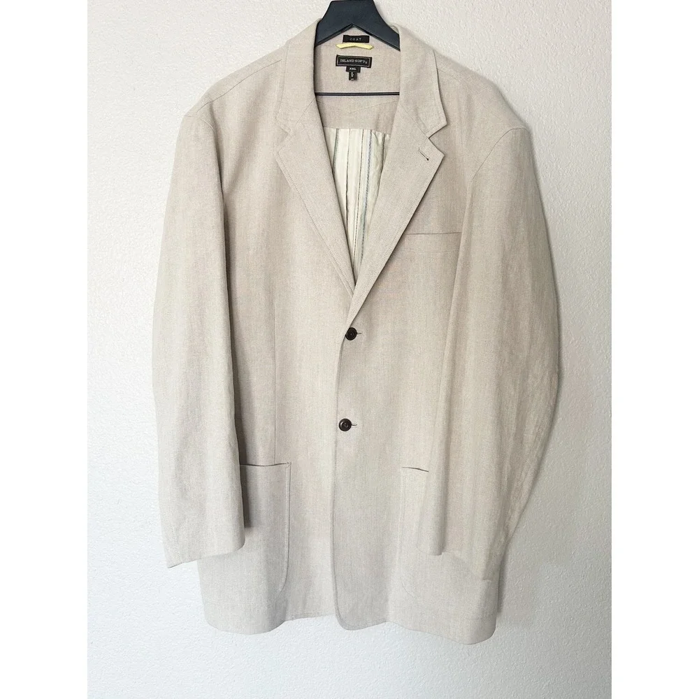 Tommy Bahama Island Soft Mens XXL Linen Blend Blazer Sport Coat Neutral 2 Button
